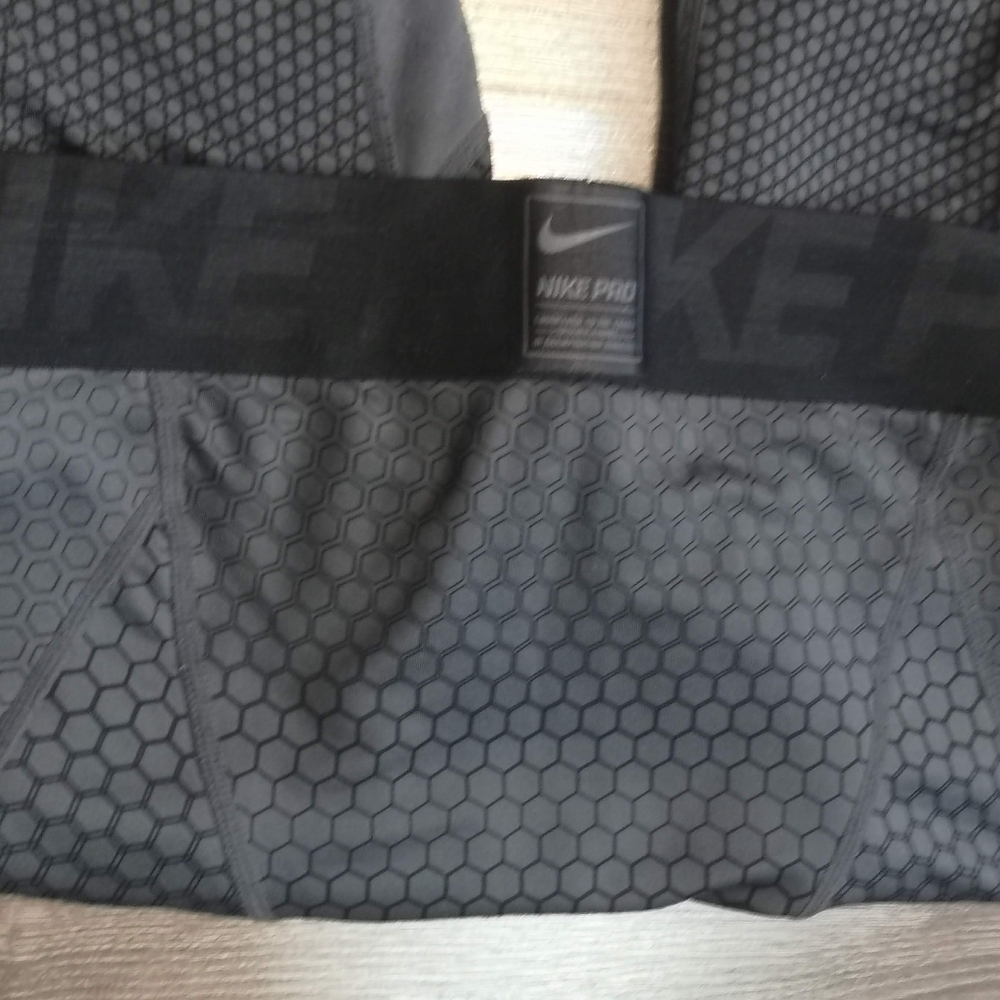 PreOwned Vintage Grey-Yellow Genderless Nike Knit Lycra Jersey Running Leggings - Picture 9 of 10